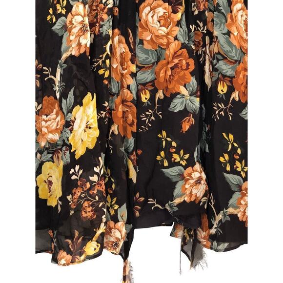 Veronica Beard Avani Dress Silk Floral Print  Maxi Brown NWT 6 Damaged - Picture 7 of 11